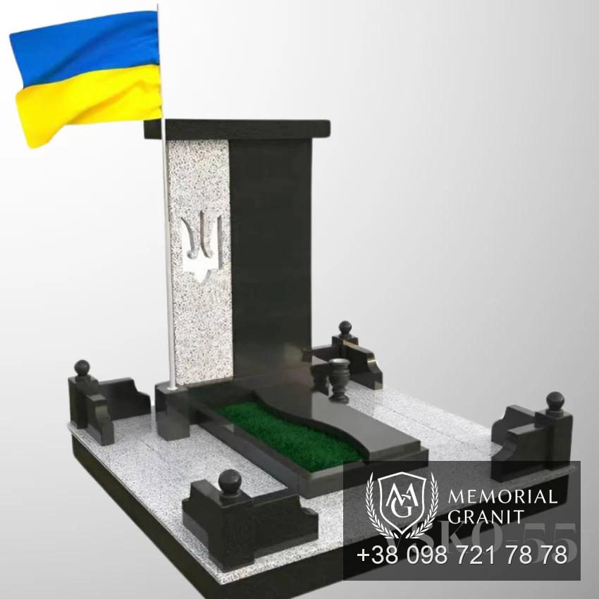 Пам'ятник для полеглого з чорного граніту