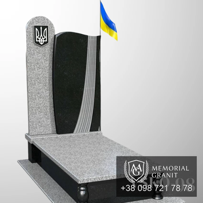 Пам'ятник для військового з сірого граніту
