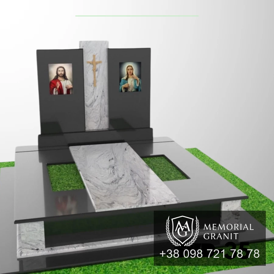 Подвійний пам'ятник з граніту