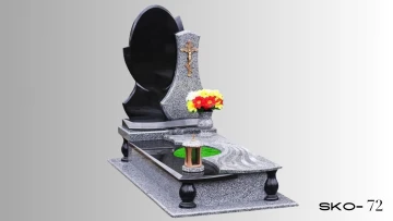 Одинарний пам'ятник з сірого граніту