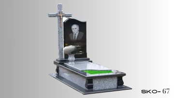 Одинарний пам'ятник з сірого граніту