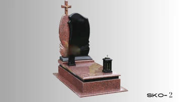 Одинарний пам'ятник з червоного граніту