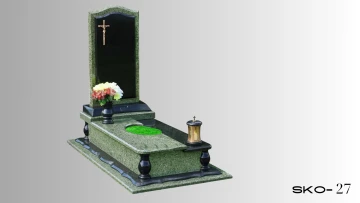 Одинарний пам'ятник з зеленого граніту