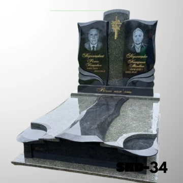 Подвійний пам'ятник з чорного граніту