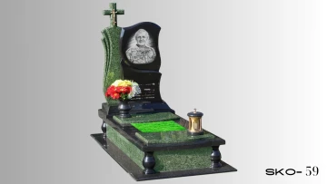 Одинарний пам'ятник з чорного граніту
