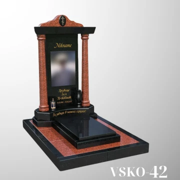 Пам'ятник з червоного та чорного граніту