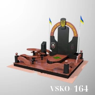 Пам'ятник для військового з червоного граніту