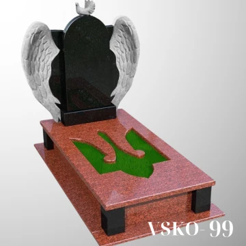 Пам'ятник з червоного граніту з крилами