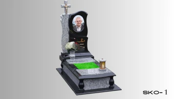 Одинарний пам'ятник з чорного граніту