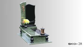 Одинарний пам'ятник з зеленого граніту