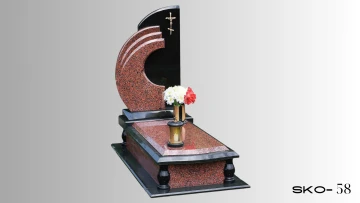 Одинарний пам'ятник з червоного граніту
