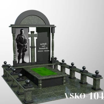 Пам'ятник для військового з темно-зеленого граніту