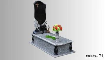 Одинарний пам'ятник з чорного та сірого граніту
