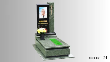 Одинарний пам'ятник з сірого граніту