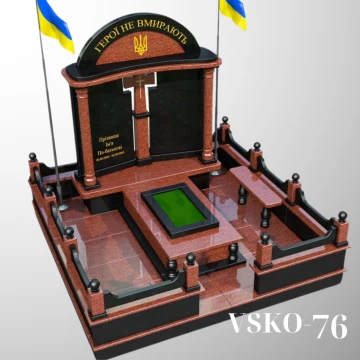 Пам'ятник для військового з червоного граніту